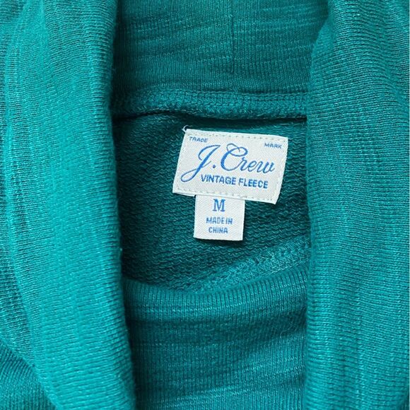 J. Crew Vintage Fleece Pullover Women Medium Turtleneck Sweatshirt Lounge Preppy - Picture 5 of 13